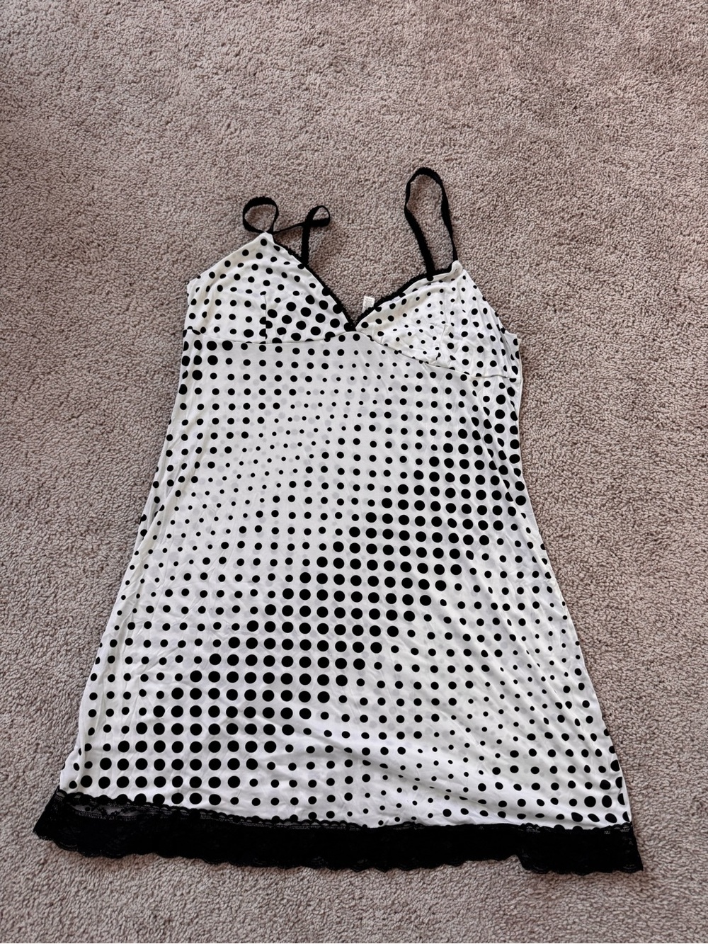 Old Navy White & Black Polka Dot Camisole Slip
